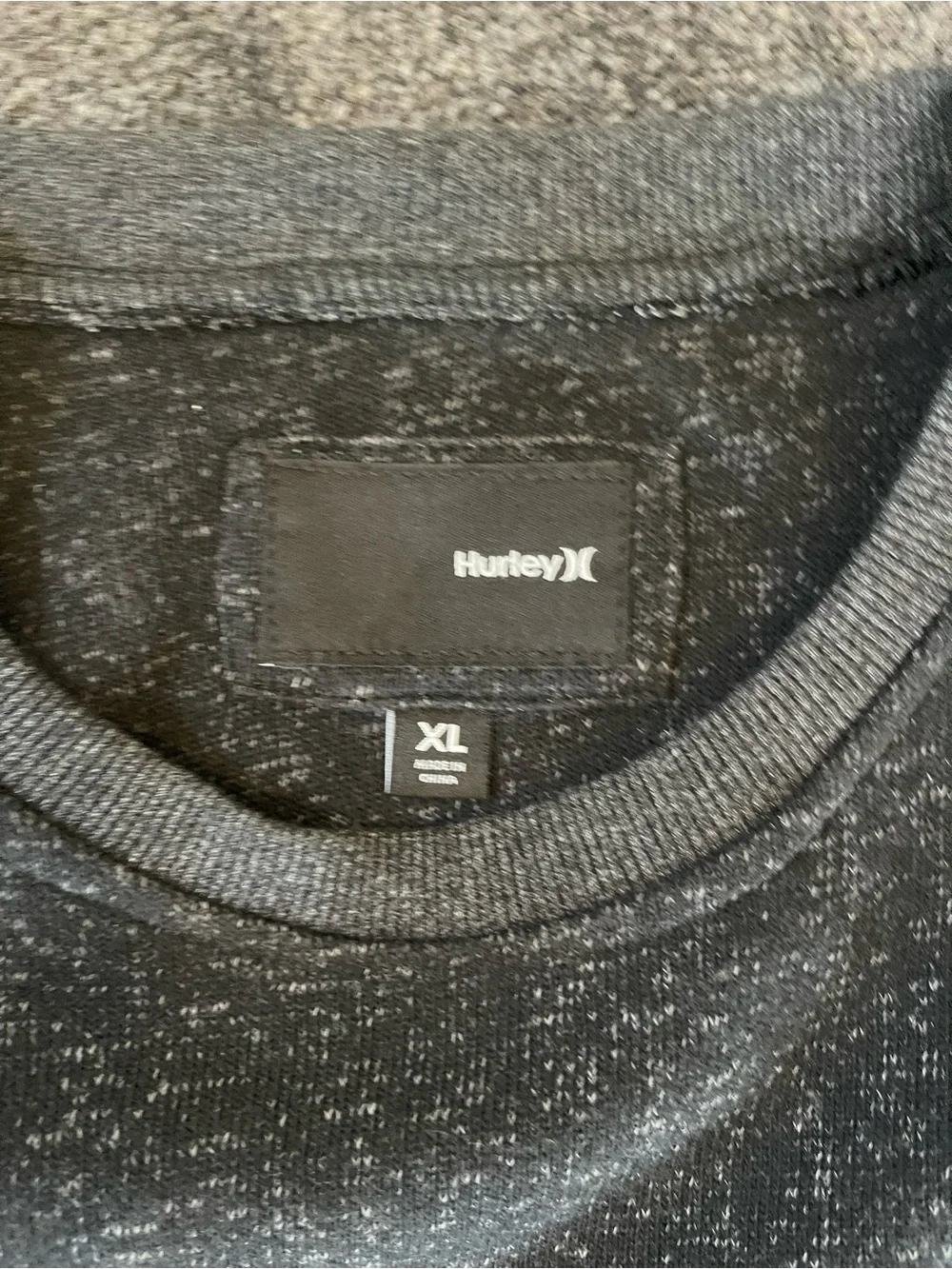 Hurley Men's Charcoal Heather Crewneck Sweater